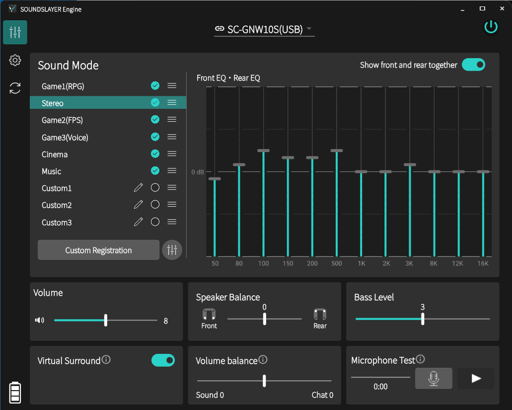 サウンドコントロール画面イメージ / Sound control screen image