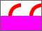 画面上部の画像は正常な画像の左側部分を並べた状態で、画面下部はピンク色１色になる