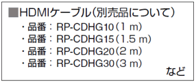 HDMIケーブル 品番