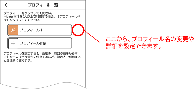 プロフィールを選択