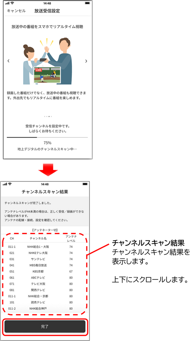 チャンネルスキャン結果
