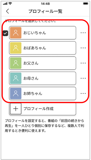 プロフィール一覧