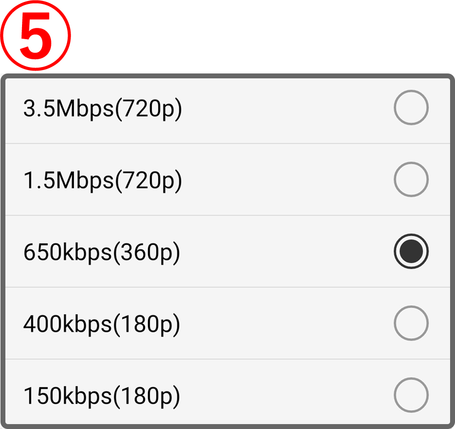 録画の画質を設定するﾀﾞｲｱﾛｸﾞ、嫌いな映像で見たい場合は3.5Mbps、持ち出し時は150kbpsなど用途に応じて切り換えます。HDD容量を節約したい時は150kbpsにするとかなり節約できます。