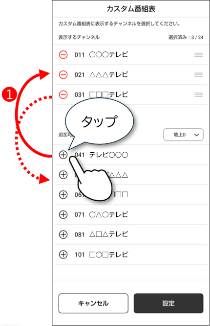 チャンネルの追加・削除